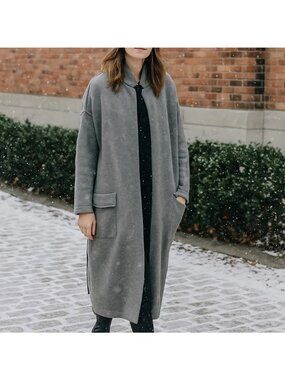 JAMES PERSE Gray Wool Angora Duster Cardigan Sweater Coat Size 0/ XS
